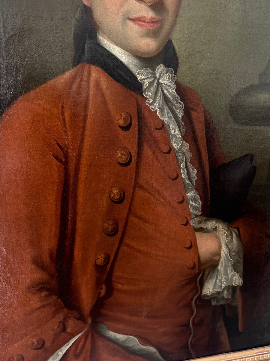 Large Pair Of Portraits Of Aristocrats From The Louis XV Period-photo-3