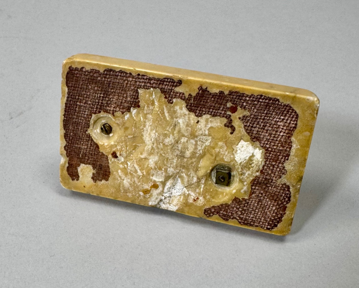 Small Bronze Of A Sheep In Paperweight, 19th Century.-photo-3