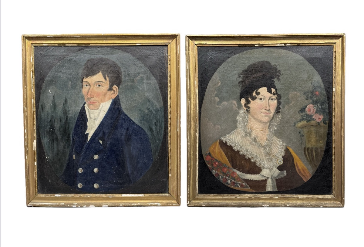Pair Of Portraits Circa 1830