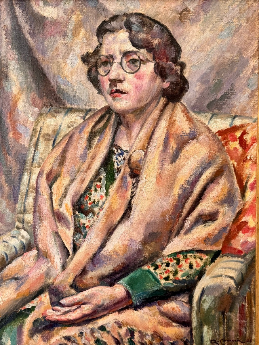 Portrait Of A Young Woman By Augustin Carrera Dated 1926-photo-2