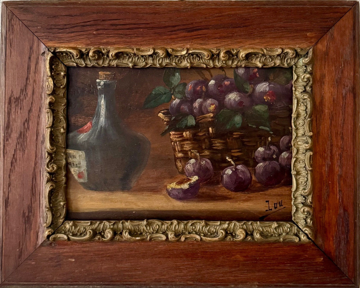 Still Life With Plums Circa 1900