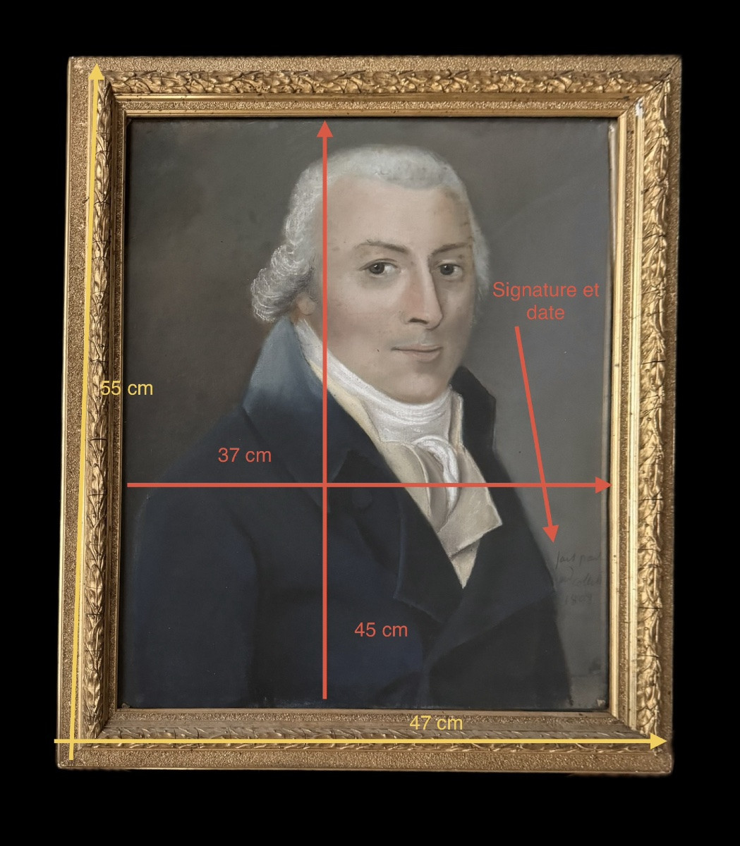 Portrait au pastel daté 1808-photo-1