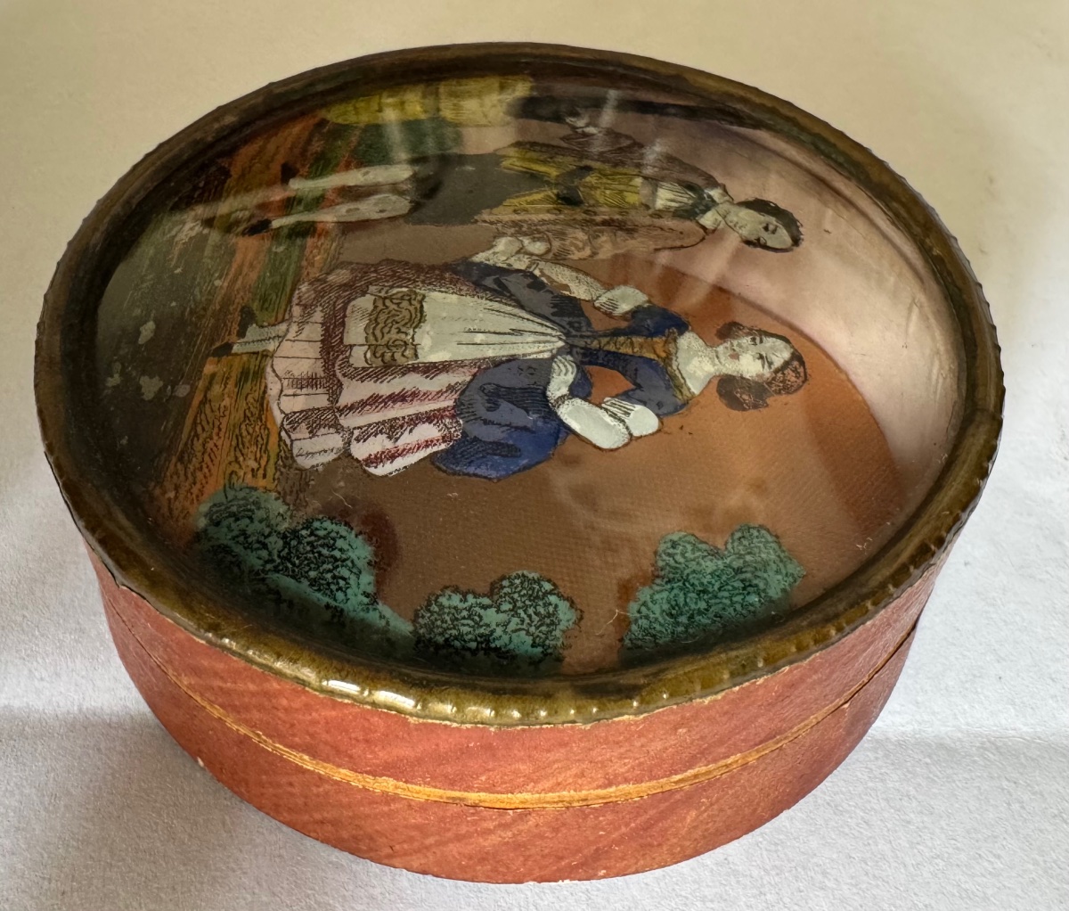 Boiled Cardboard Box, Mounted Under Glass, 19th Century-photo-3