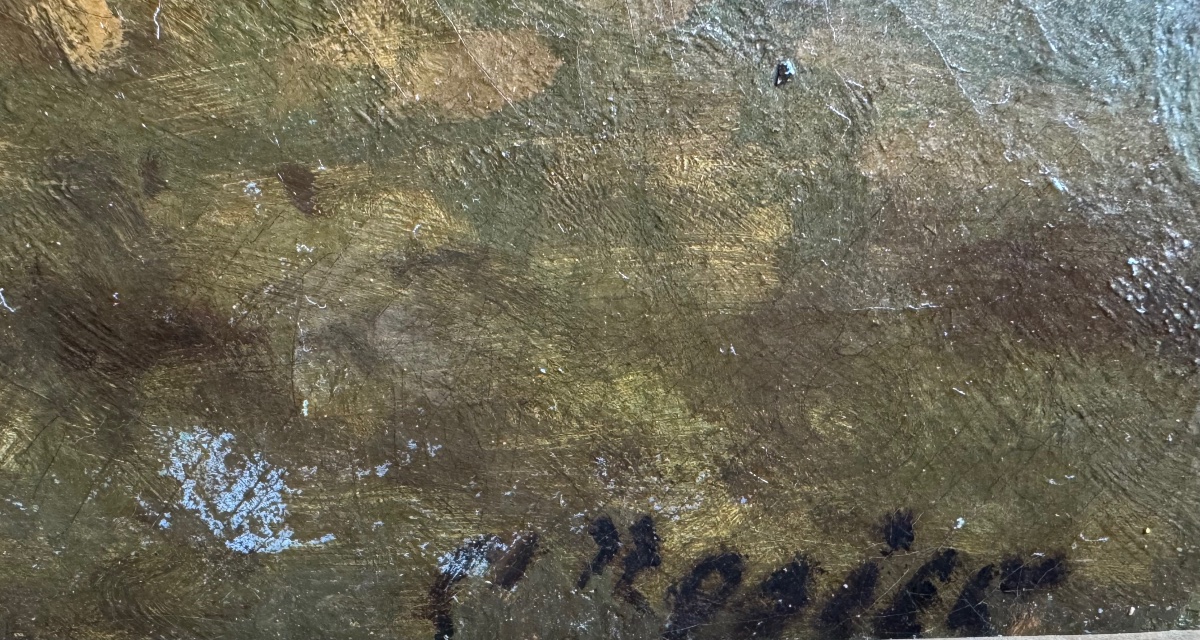 Allée Cavalière , Large Oil On Canvas XIXth Century , Signed .-photo-3