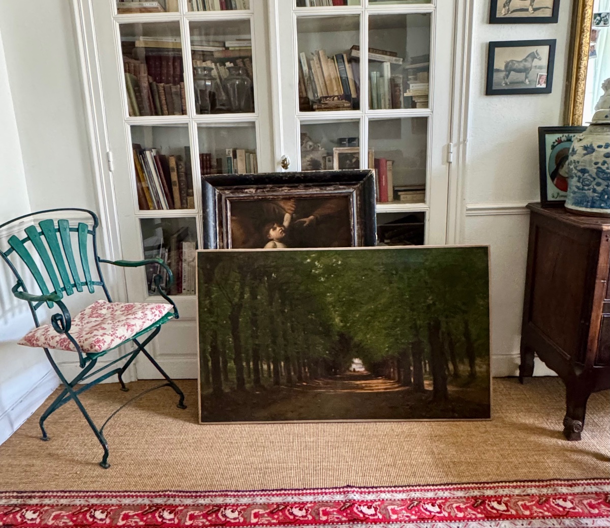 Allée Cavalière , Large Oil On Canvas XIXth Century , Signed .-photo-5
