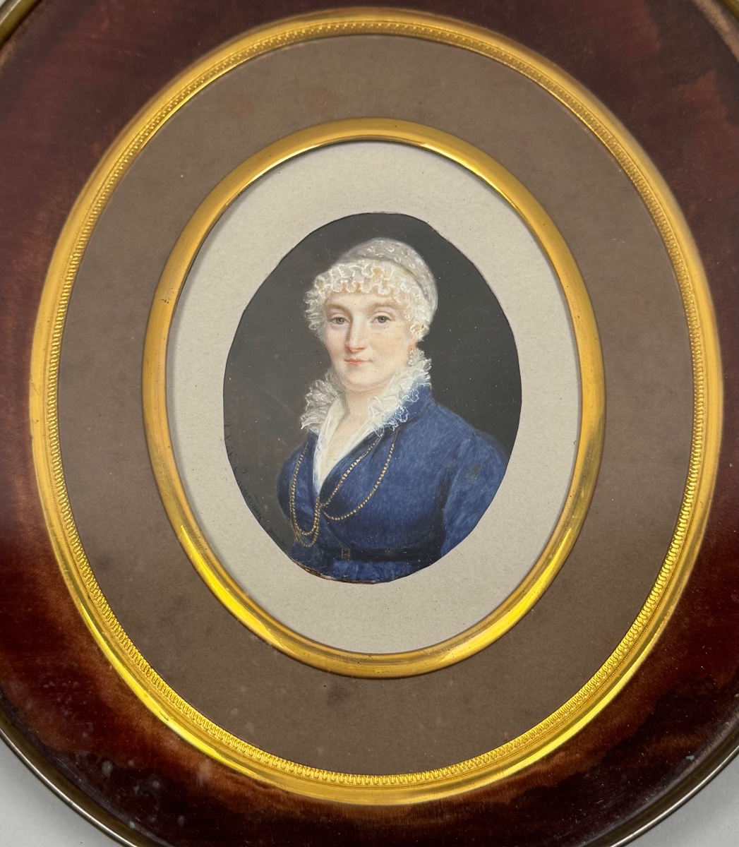 Portrait miniature signée -photo-2