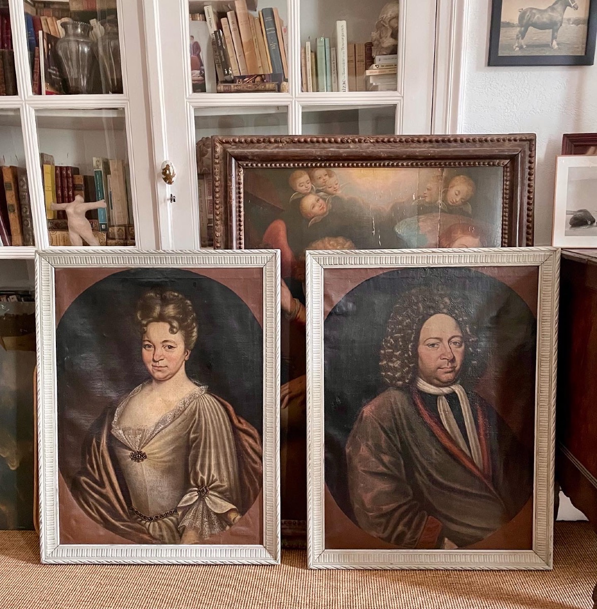 Paire de portraits datés 1715-photo-2