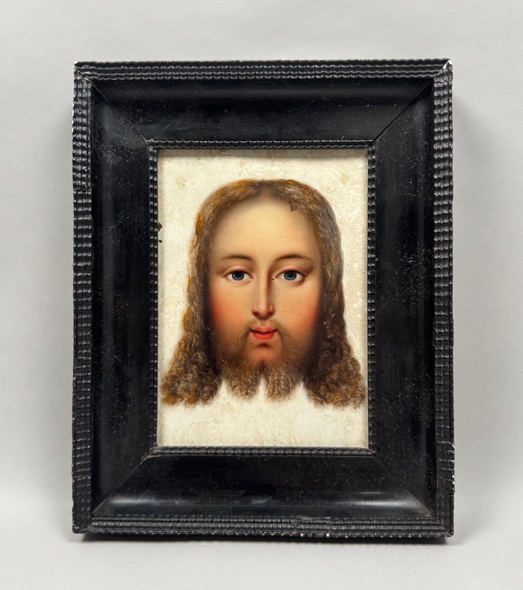 Sainte Face du Christ , huile sur cuivre-photo-2