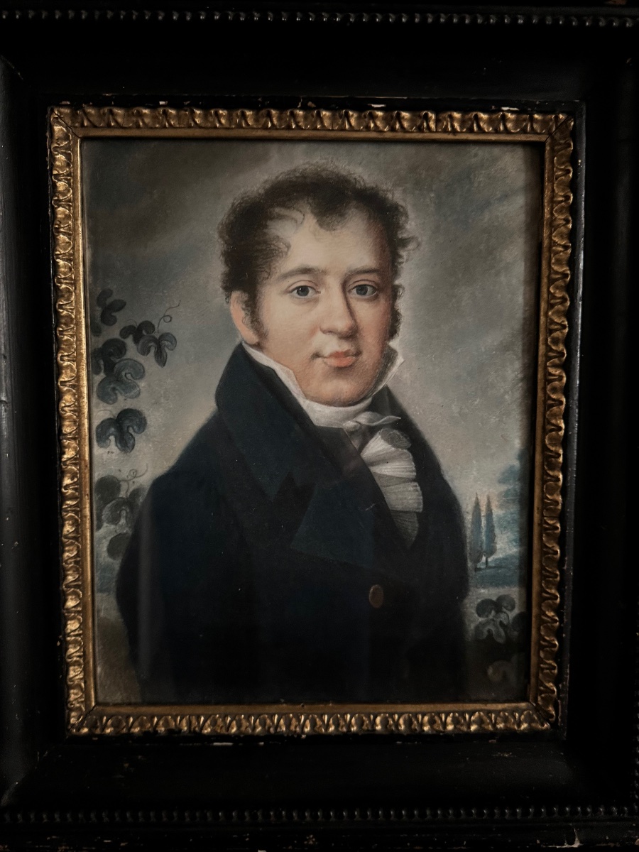 Paire de portraits au pastel d’un couple de bourgeois -photo-4