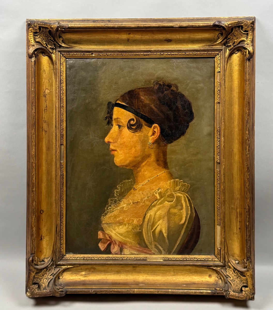 Portrait d’ une jeune femme époque Empire
