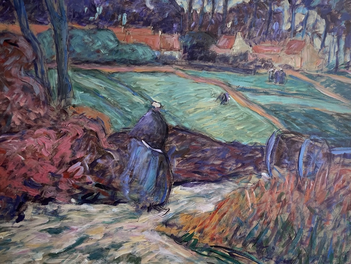 Large Gouache Painting From The Pont-aven School -photo-4