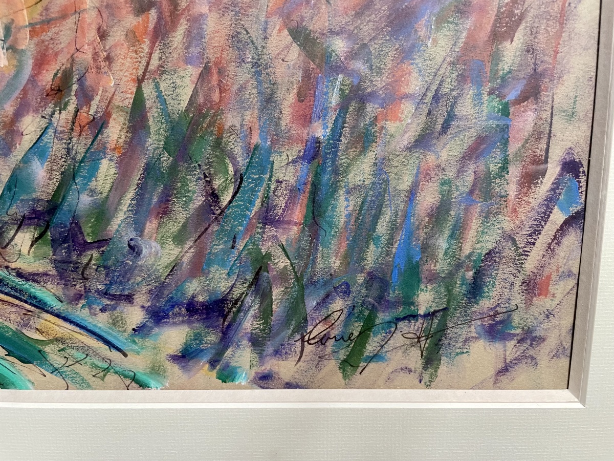 Large Gouache Painting From The Pont-aven School -photo-1