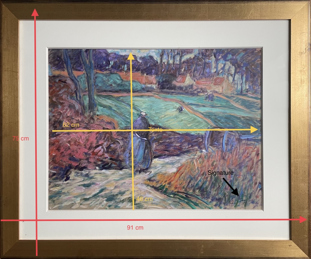 Large Gouache Painting From The Pont-aven School -photo-5