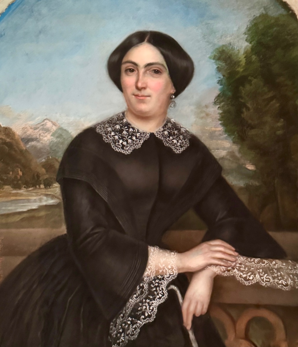 Grand portrait au pastel d’une dame de qualité , signé Louis Charles Arsène -photo-3