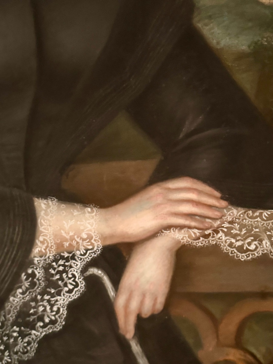 Grand portrait au pastel d’une dame de qualité , signé Louis Charles Arsène -photo-3