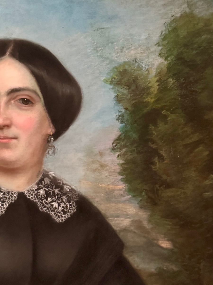 Grand portrait au pastel d’une dame de qualité , signé Louis Charles Arsène -photo-5