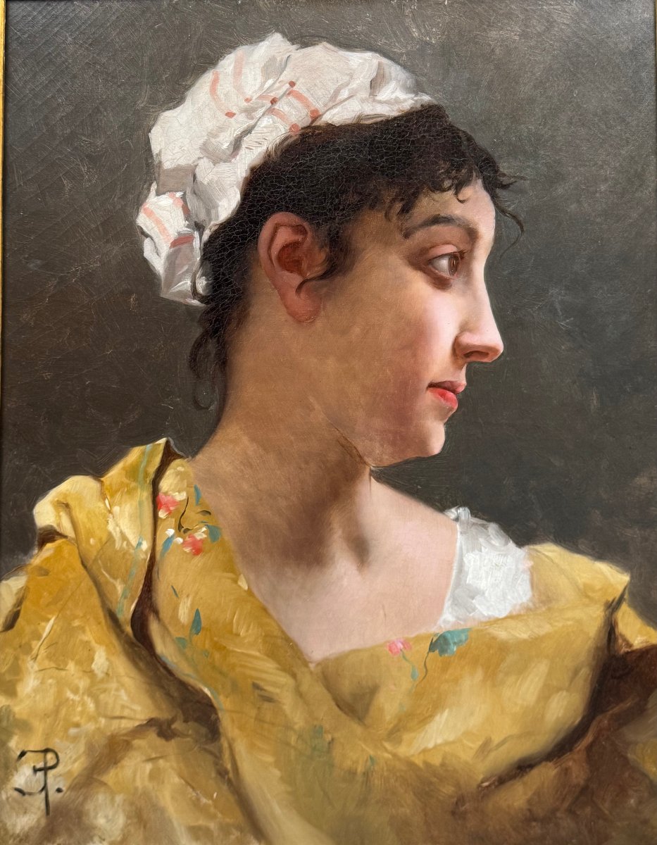 Portrait d'une jeune femme monogrammé EP-photo-2