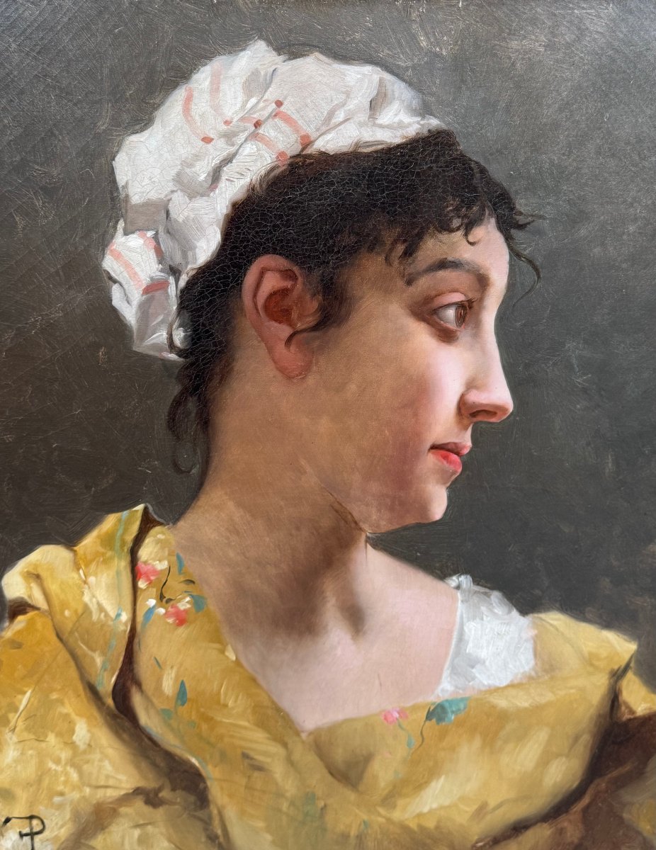 Portrait d'une jeune femme monogrammé EP-photo-3