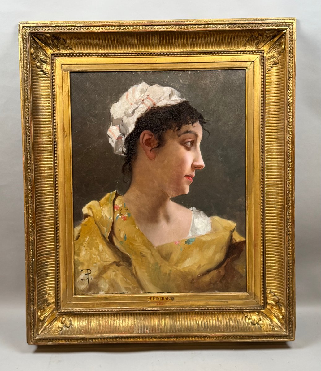 Portrait d'une jeune femme monogrammé EP-photo-4