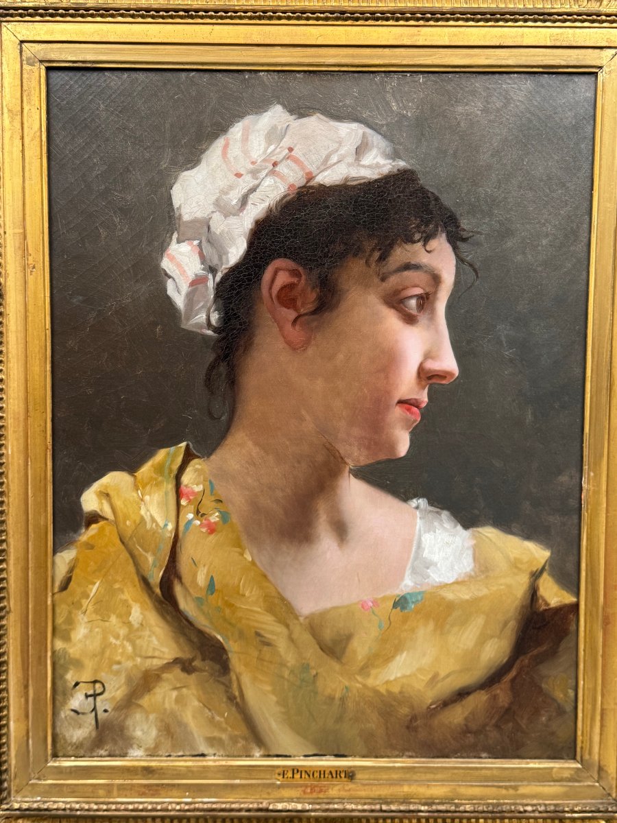 Portrait d'une jeune femme monogrammé EP-photo-1