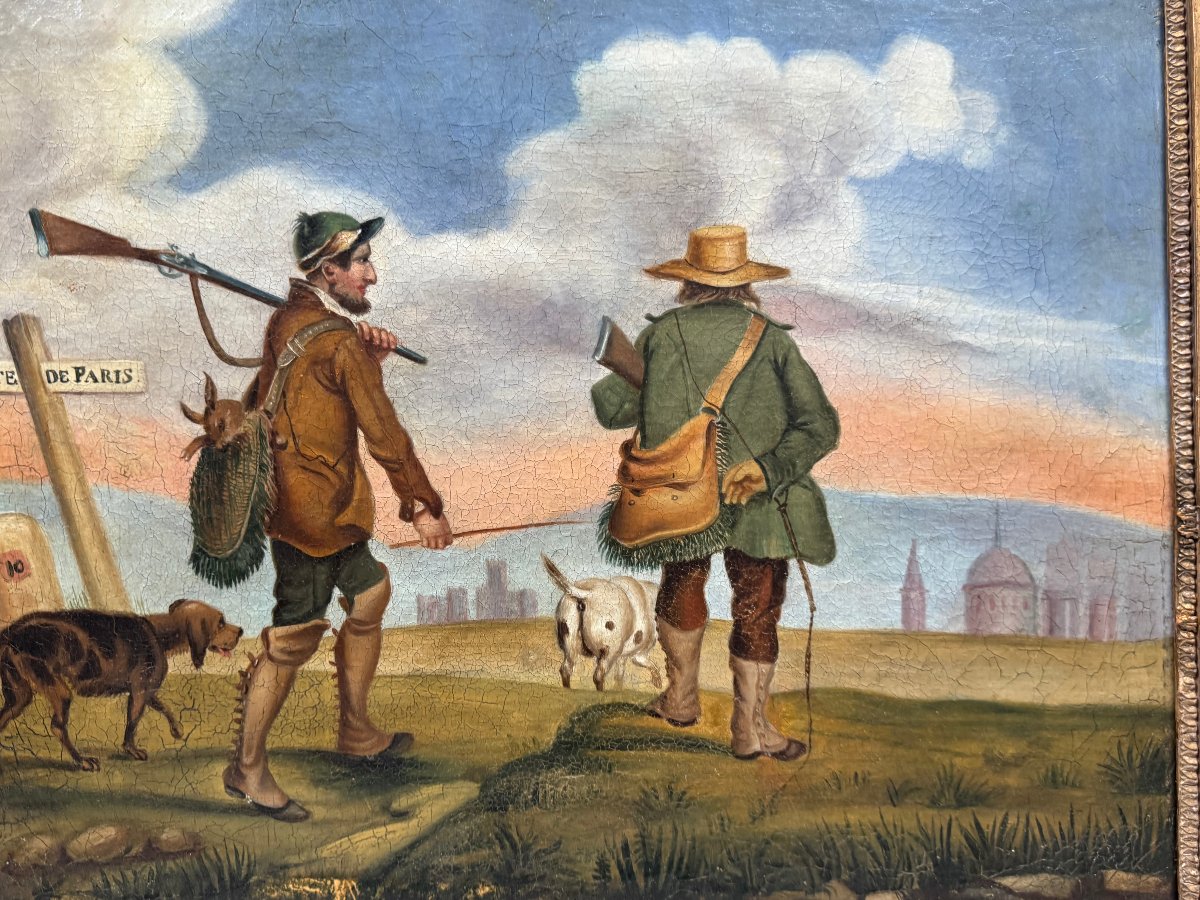 Retour de chasse , tableau XIXème -photo-4