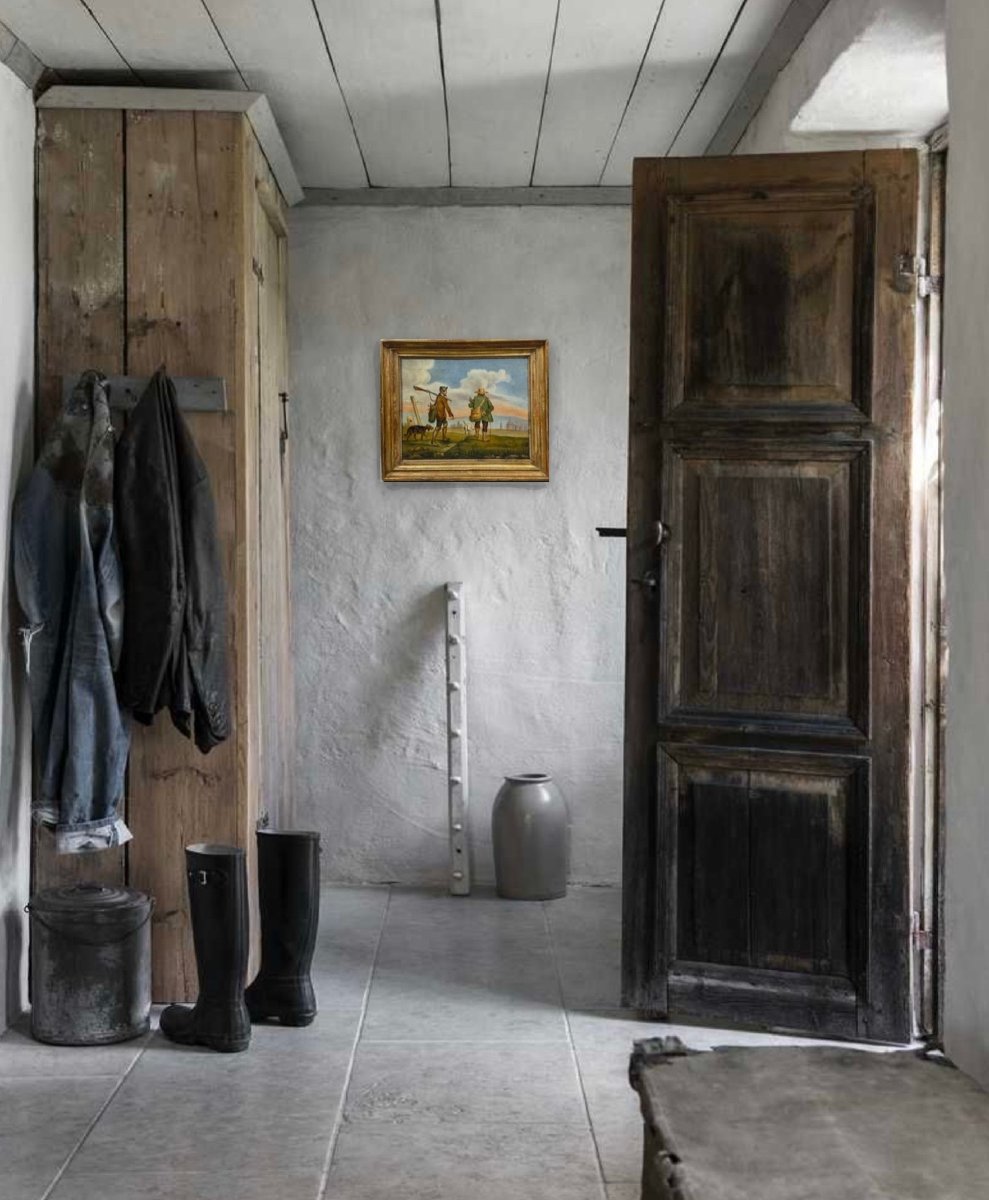 Retour de chasse , tableau XIXème -photo-3
