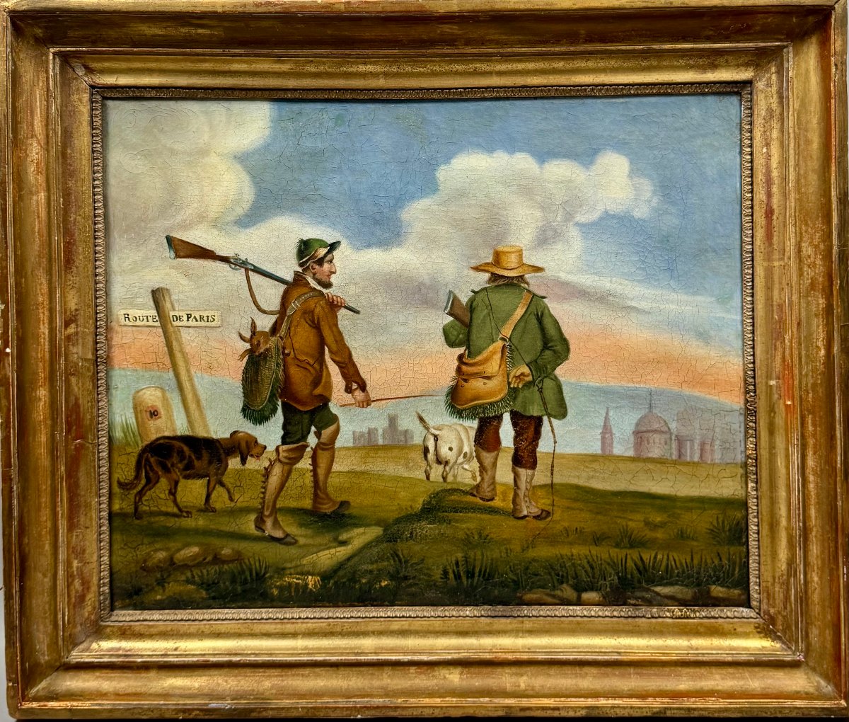 Retour de chasse , tableau XIXème 