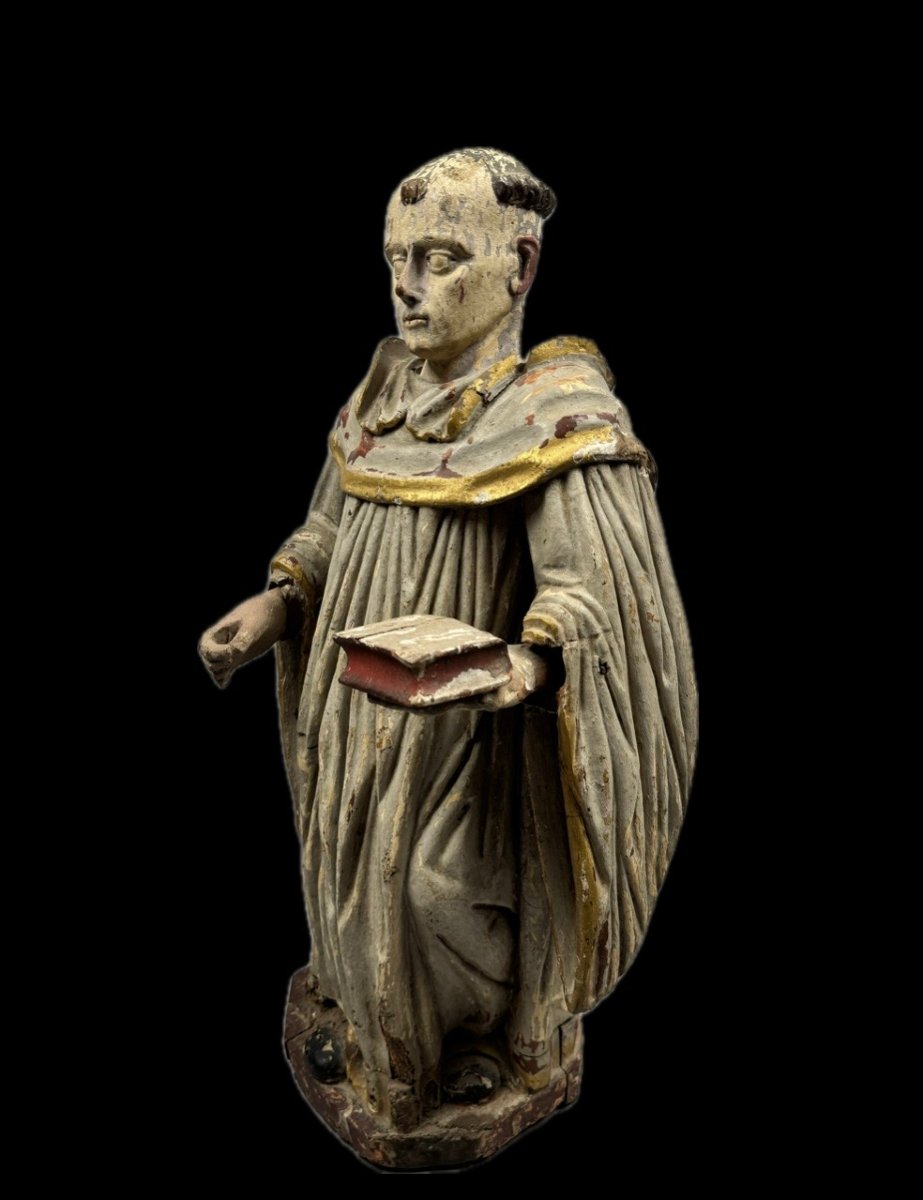 St. Dominic, In Polychrome Oak, 18th Century-photo-2