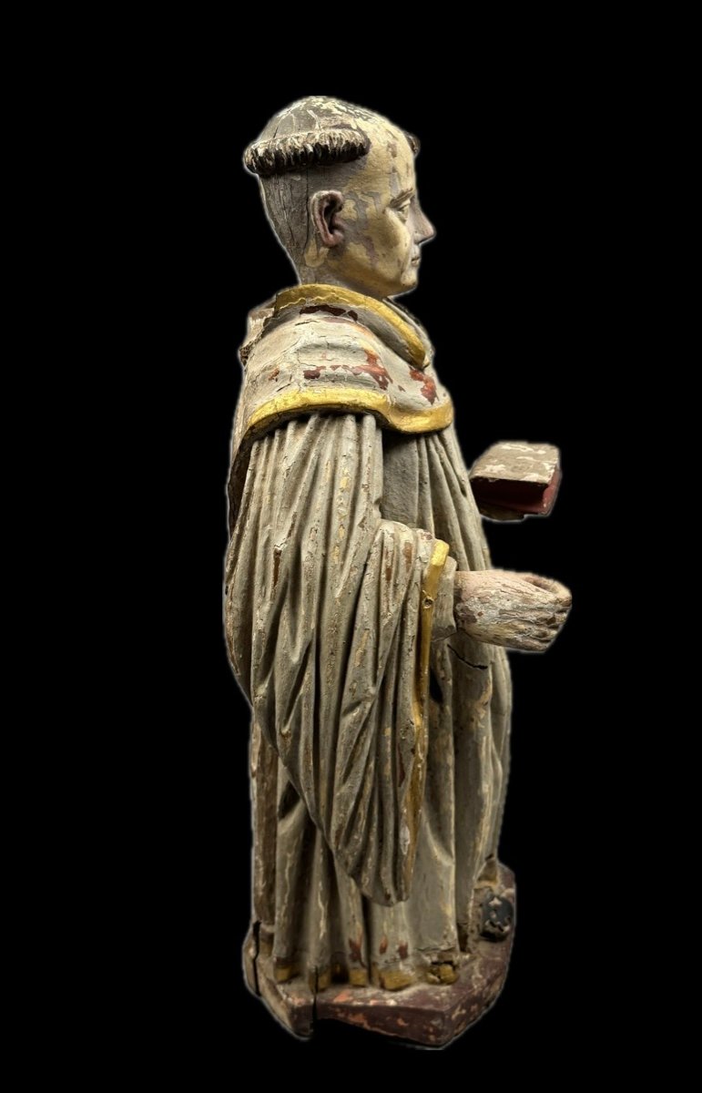St. Dominic, In Polychrome Oak, 18th Century-photo-1