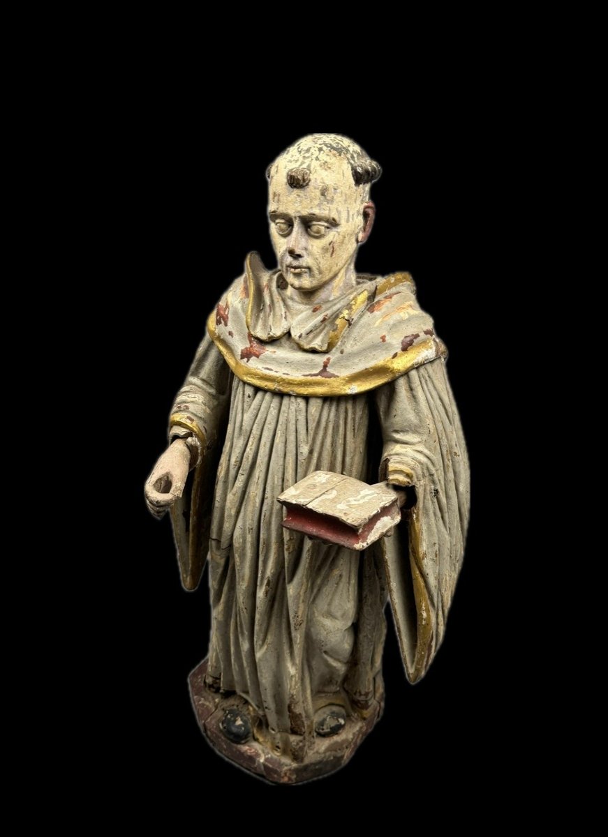 St. Dominic, In Polychrome Oak, 18th Century-photo-3