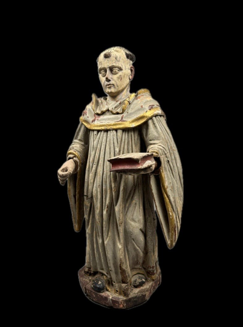 St. Dominic, In Polychrome Oak, 18th Century-photo-4