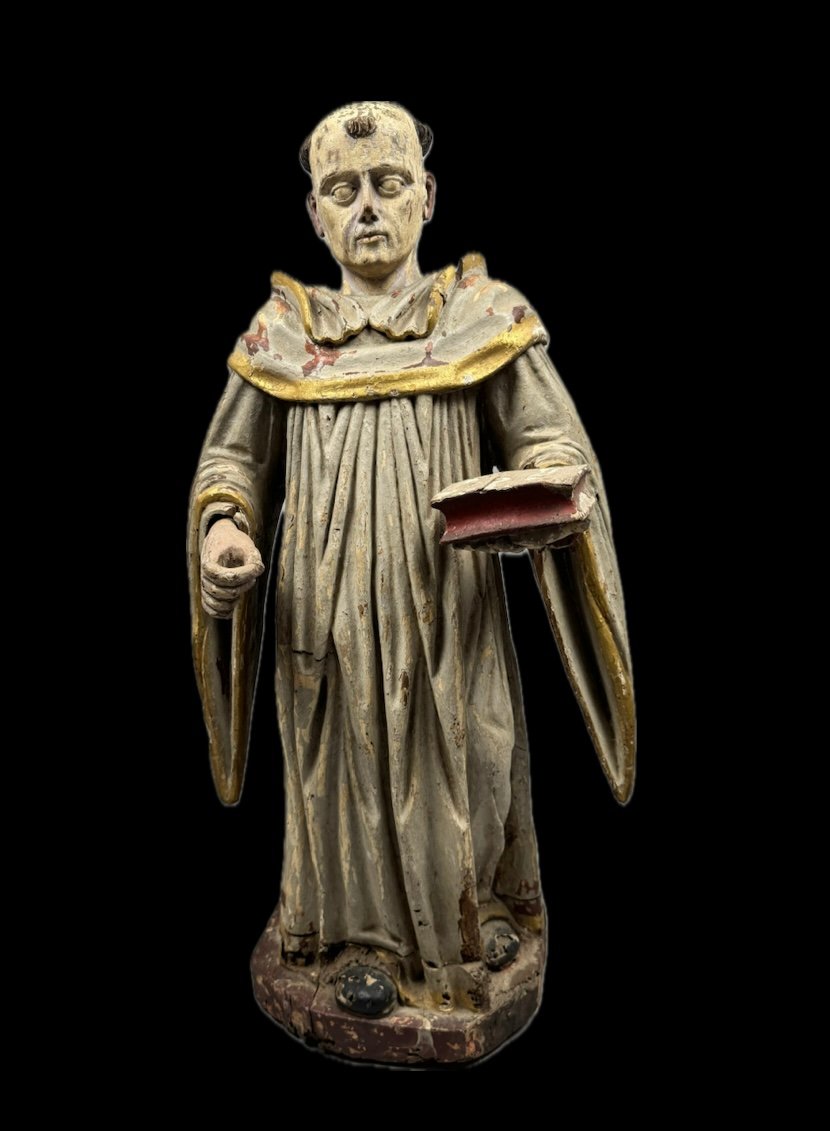 St. Dominic, In Polychrome Oak, 18th Century-photo-6