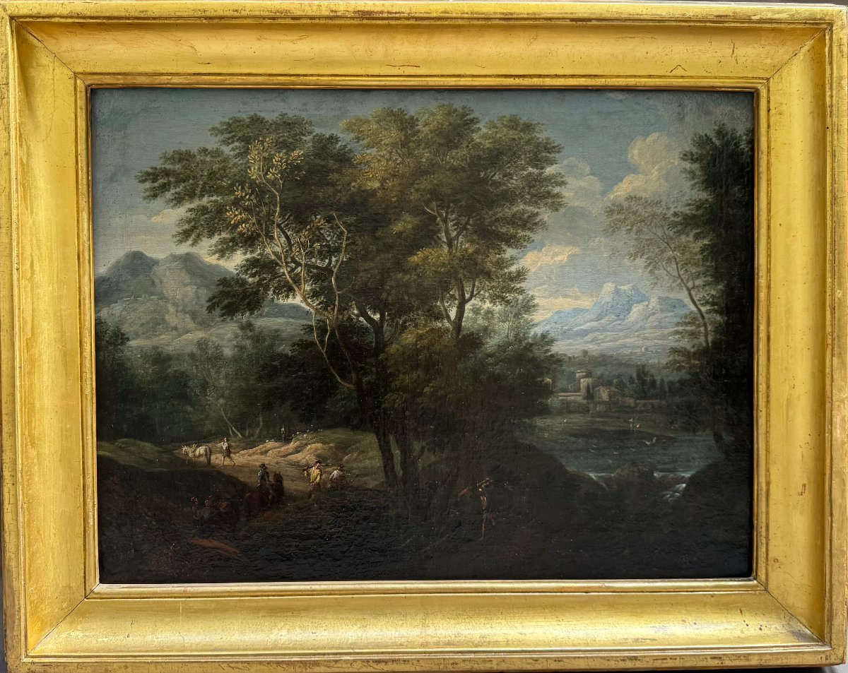 Italian Landscape Attributed To Giovanni Battista Busiri (1698–1757)-photo-2