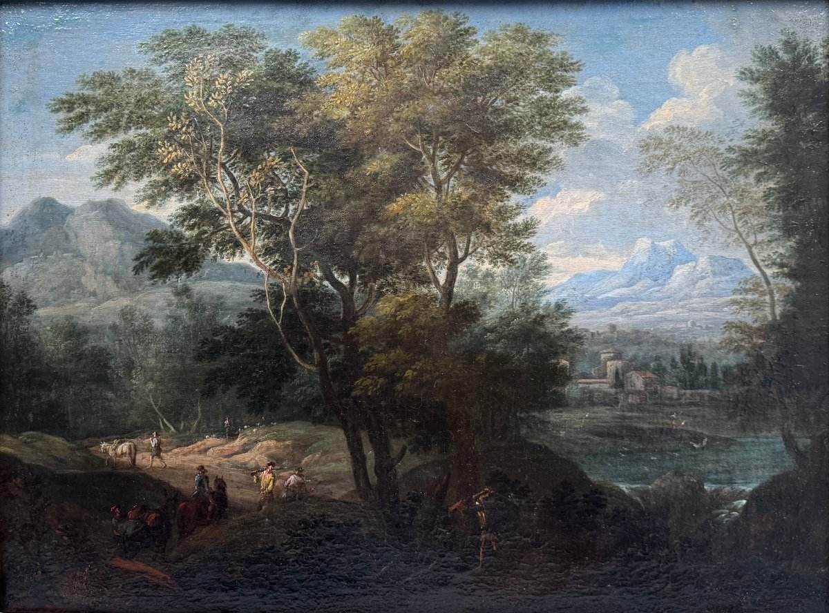 Italian Landscape Attributed To Giovanni Battista Busiri (1698–1757)-photo-3