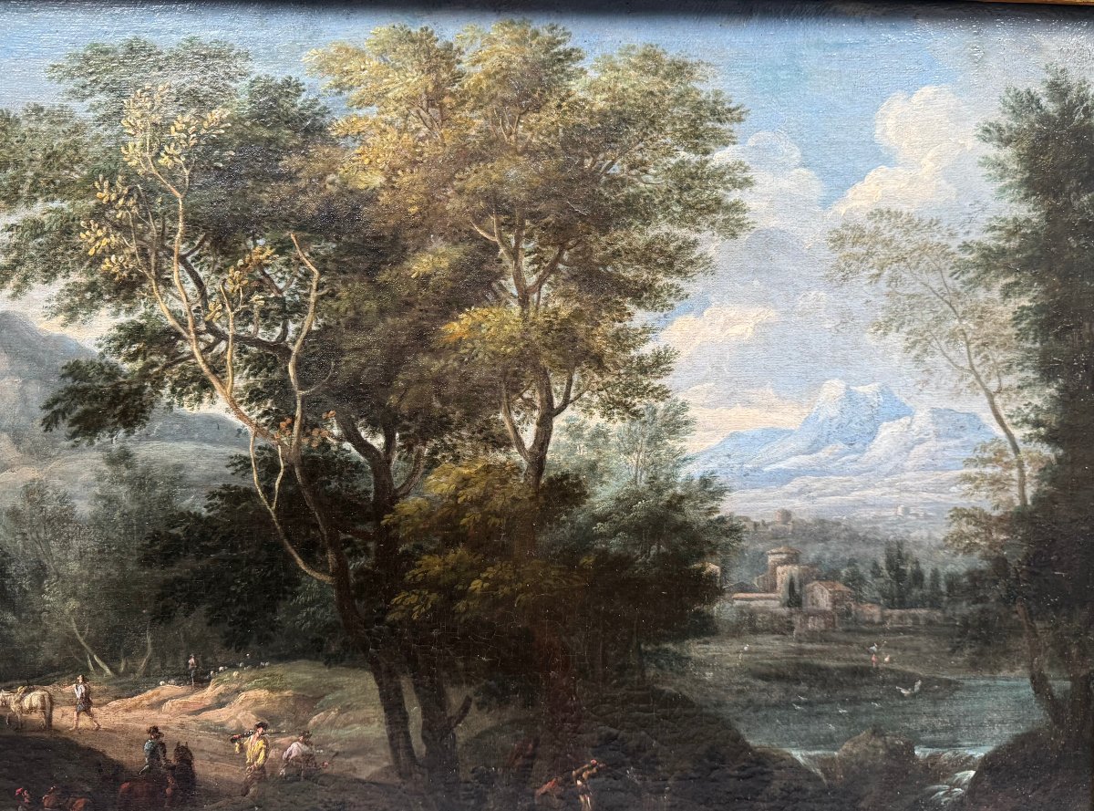 Italian Landscape Attributed To Giovanni Battista Busiri (1698–1757)-photo-2
