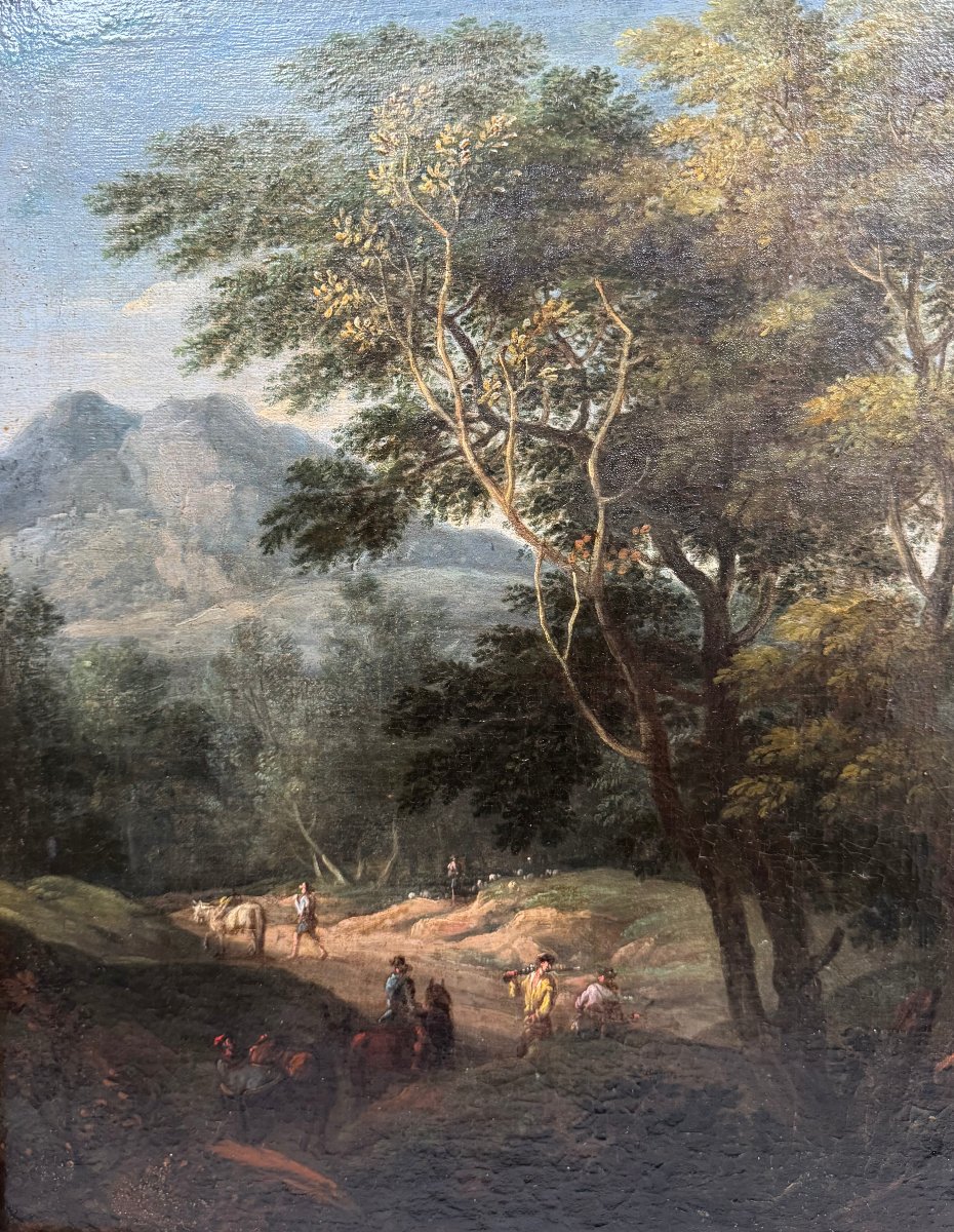 Italian Landscape Attributed To Giovanni Battista Busiri (1698–1757)-photo-7