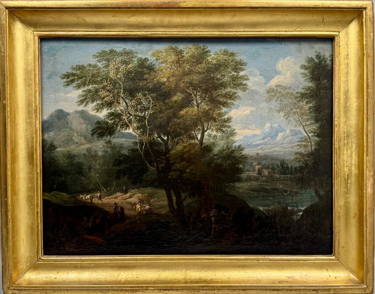 Italian Landscape Attributed To Giovanni Battista Busiri (1698–1757)