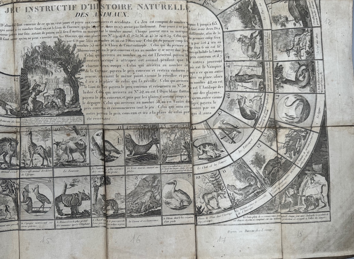 Jeu de l’oie , histoire naturelle des animaux 1815-photo-1
