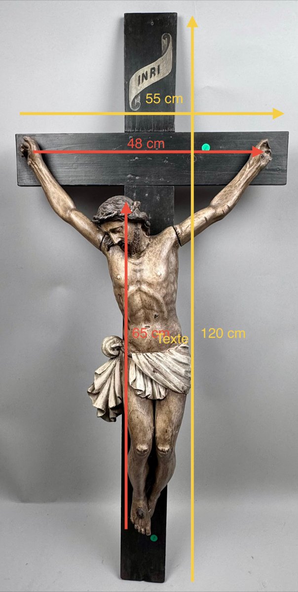 Polychrome Wooden Christ Figure-photo-3