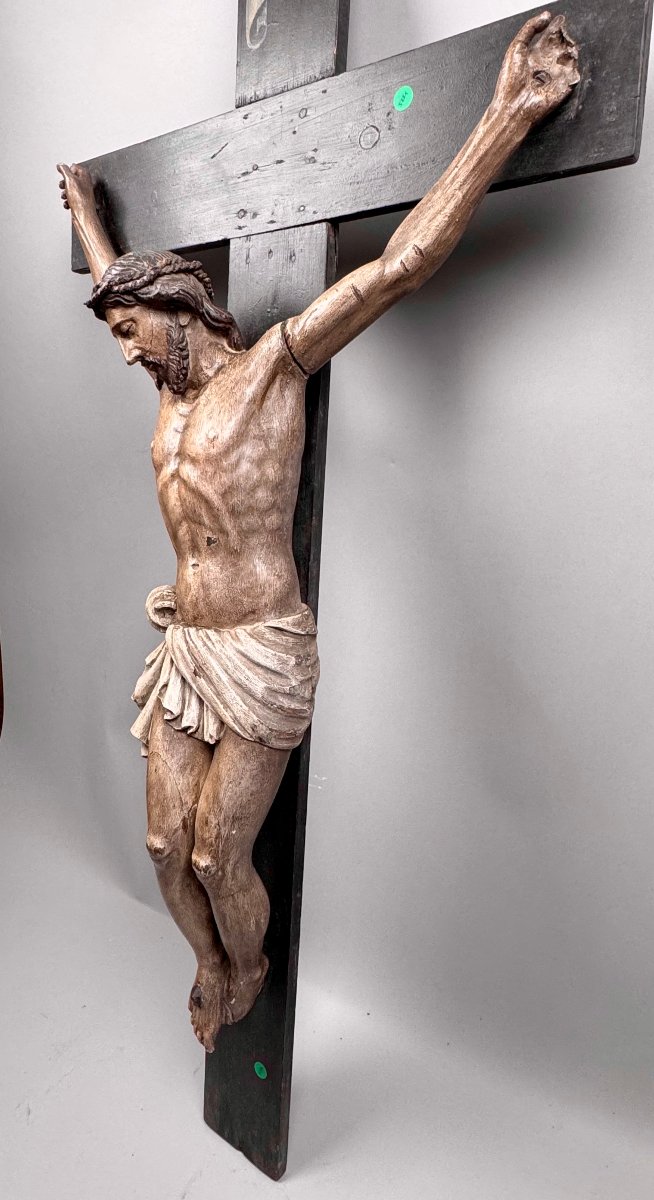 Polychrome Wooden Christ Figure-photo-2