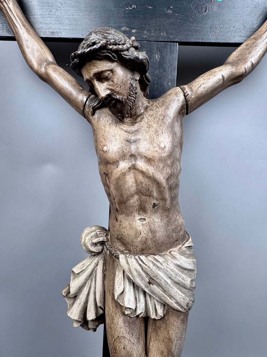 Polychrome Wooden Christ Figure-photo-3