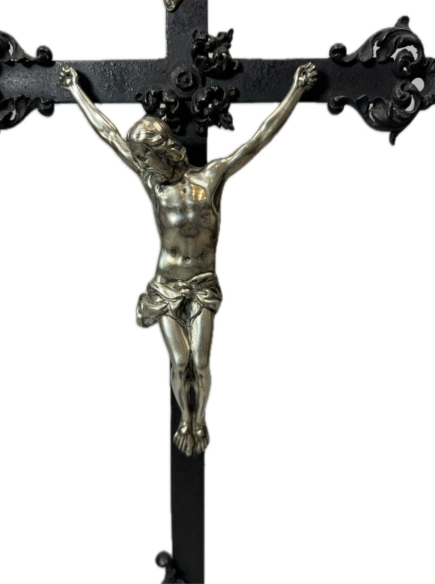19th-century Solid Silver Christ Figure-photo-1