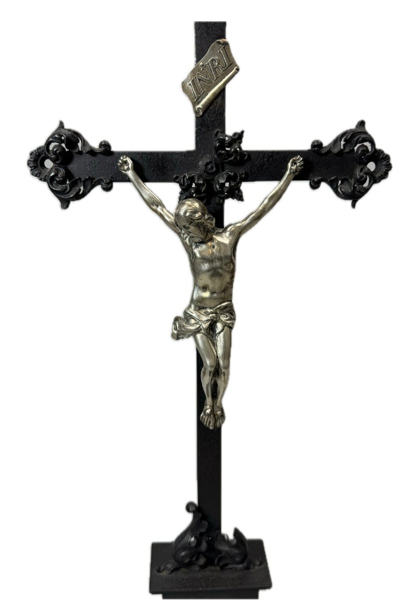 19th-century Solid Silver Christ Figure-photo-3