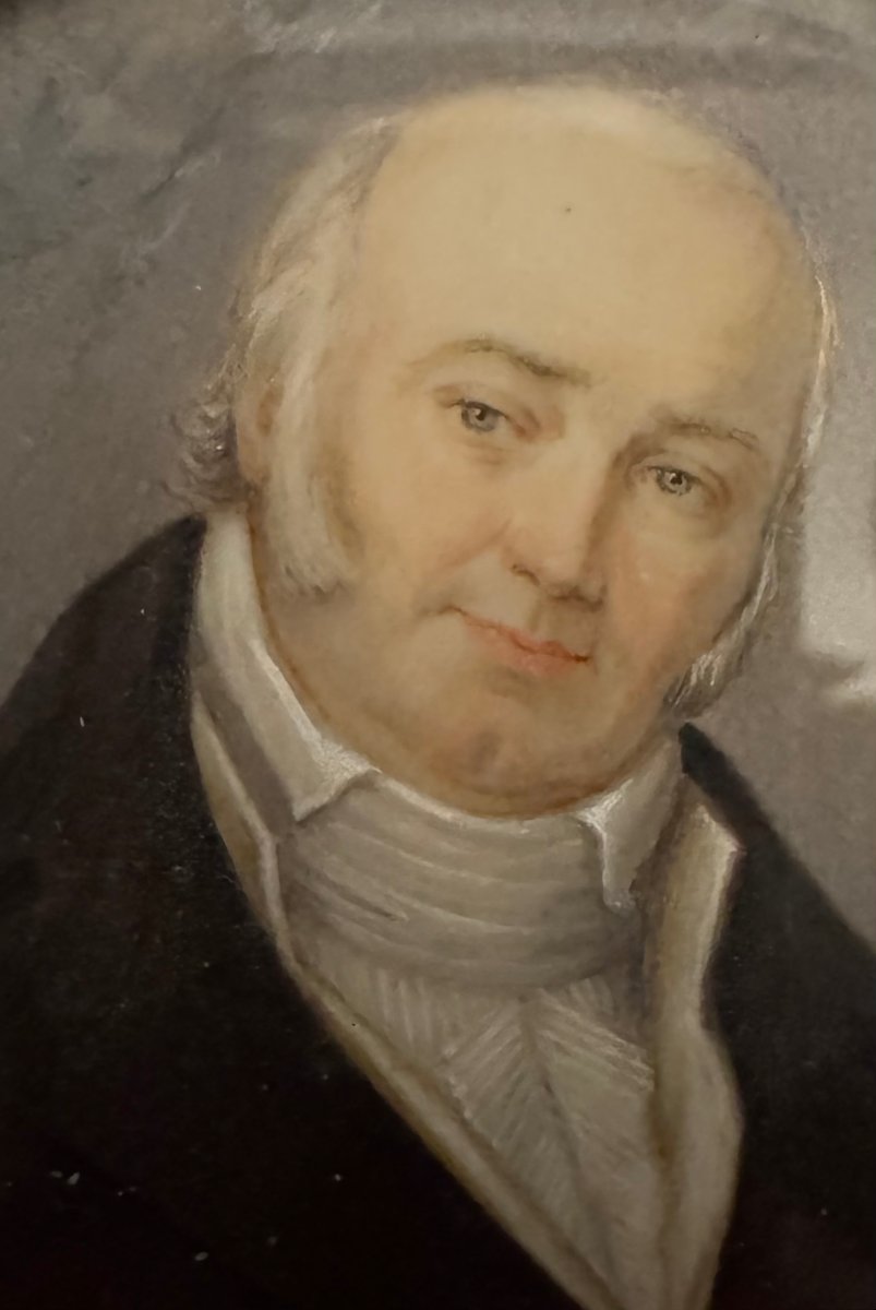 Miniature sur ivoire , portrait d'homme.-photo-4