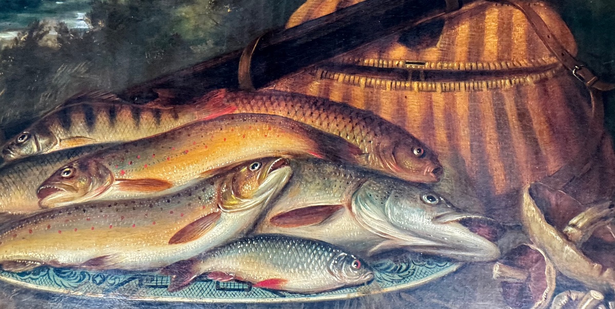 Nature morte aux poissons école anglaise -photo-4