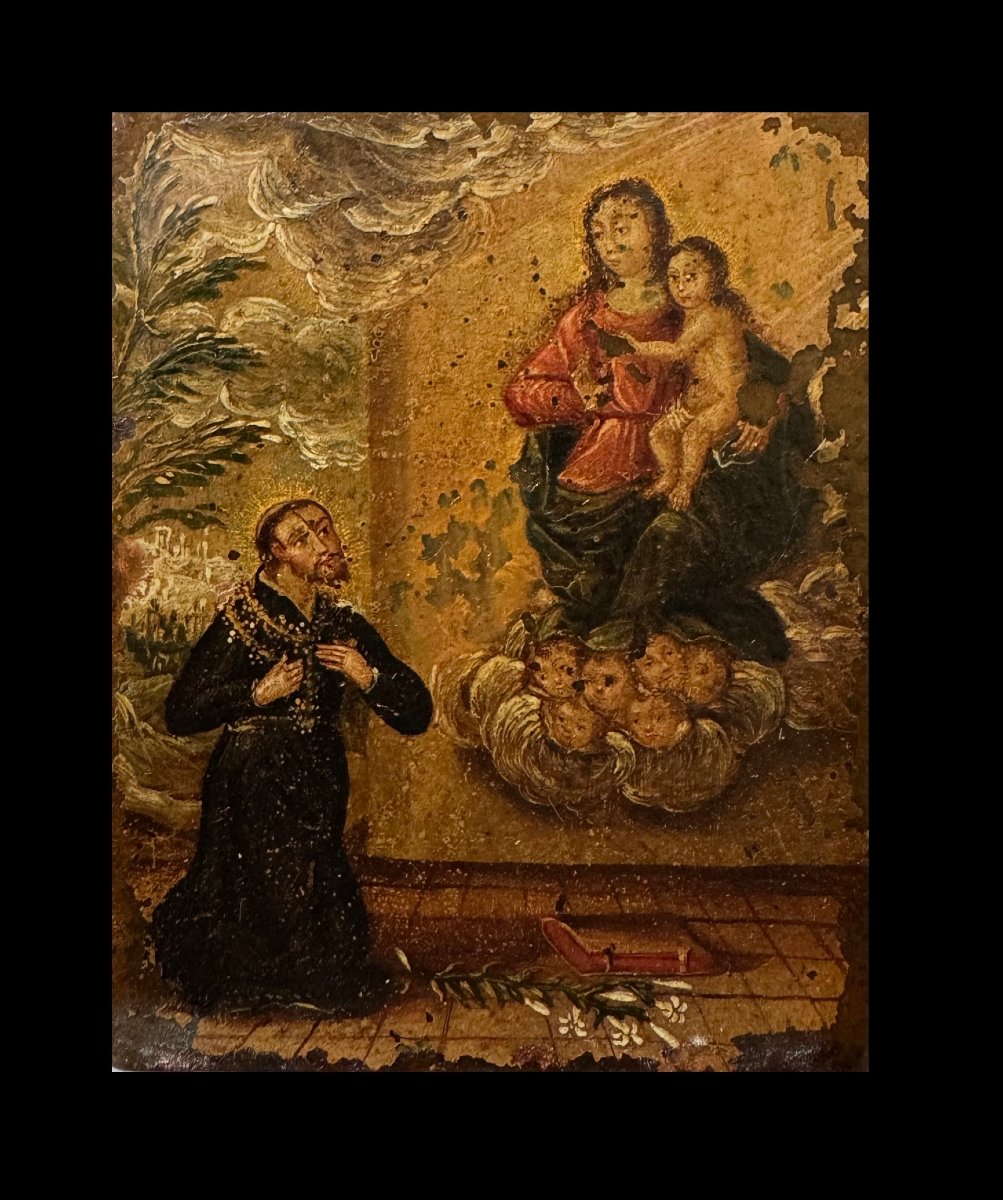 Small, Double-sided Devotional Object On Copper, “ecce Homo” And “saint In Prayer,” 17th Century -photo-2