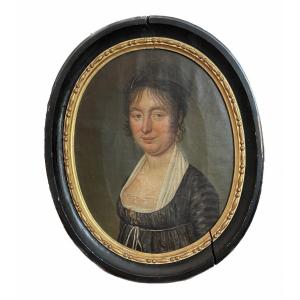 Oval Portrait Early 19th Century, Portrait Of An Aristocrat.