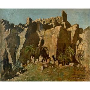 Ruins In The Desert, In Koudia, Signed Carrera