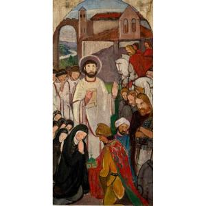 Procession  ,  Art Naïf Religieux
