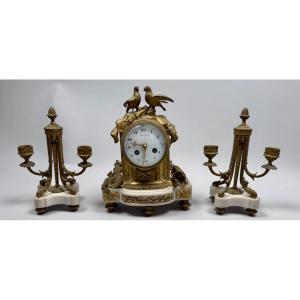 Clock And These Two 19th Century Candelabras.